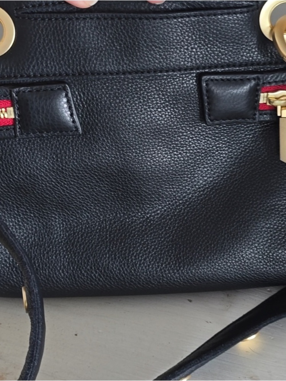 Hammitt Tony Signature Small Black/Brushed Gold Red Zipper - Picture 4 of 4